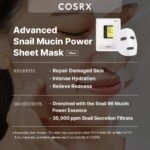 COSRX Snail Mucin Sheet Mask 10 EA, Snail Essence Leave-on Face Masks