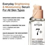 Anua RICE CERAMIDE 7 HYDRATING BARRIER SERUM, Brightening, Hydrating Serum for Face, Rice, Hyaluronic Acid, Niacinamide, Fragrance-free, Non comodogenic, Glass Skin, Korean Skin Care, 1.69fl.oz (50ml)