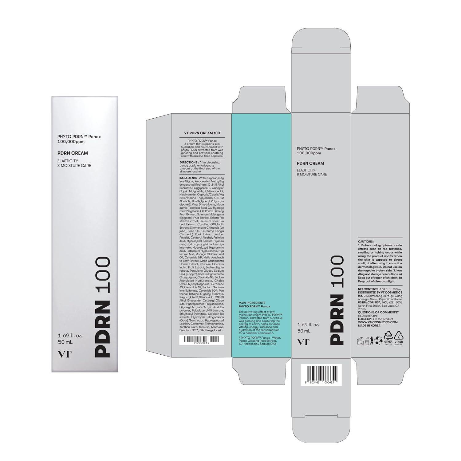 VT COSMETICS PDRN CREAM 100 -50ml - Korean shop