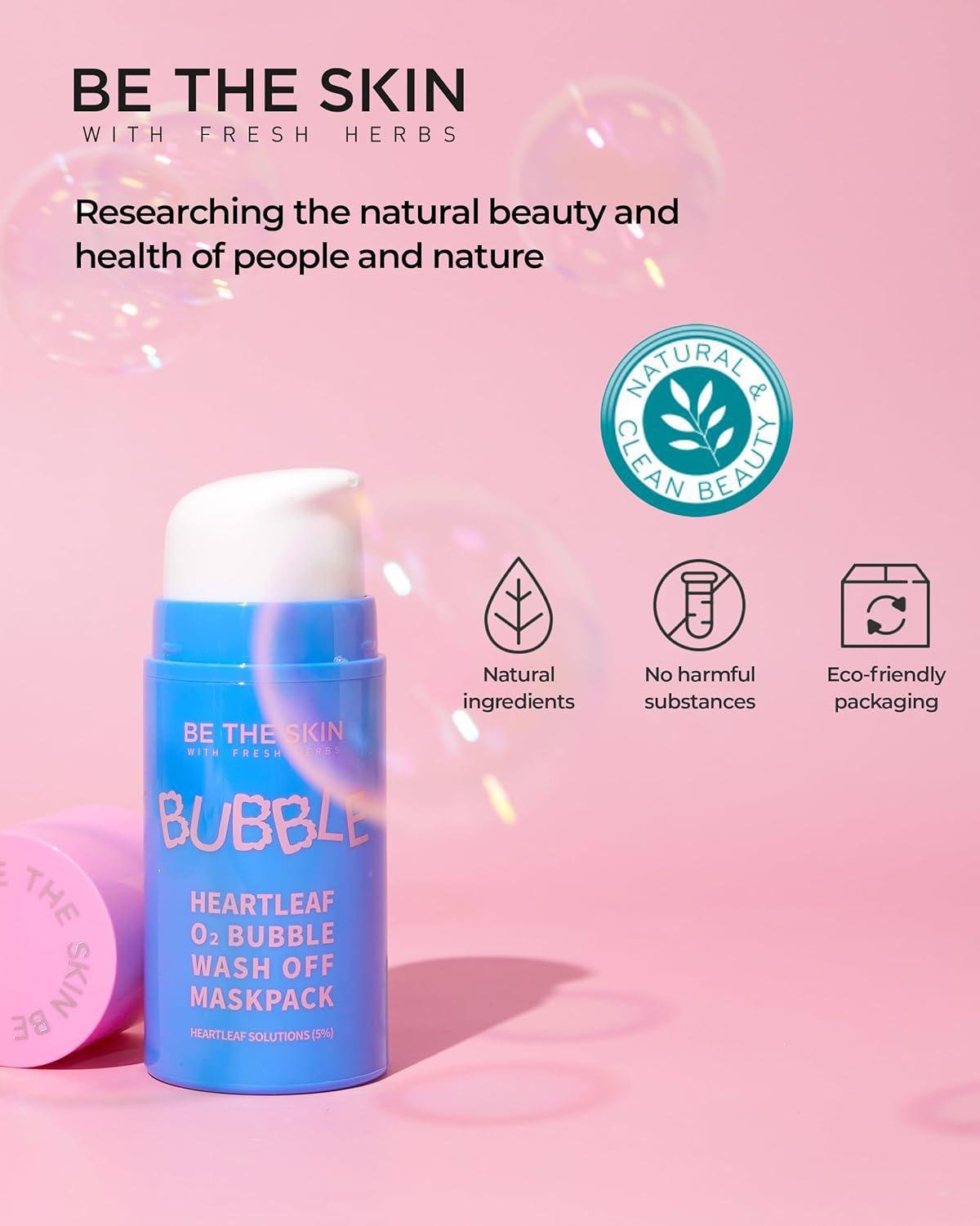 Be The Skin Heartleaf O2 Bubble Mask Pack 50g - Korean shop