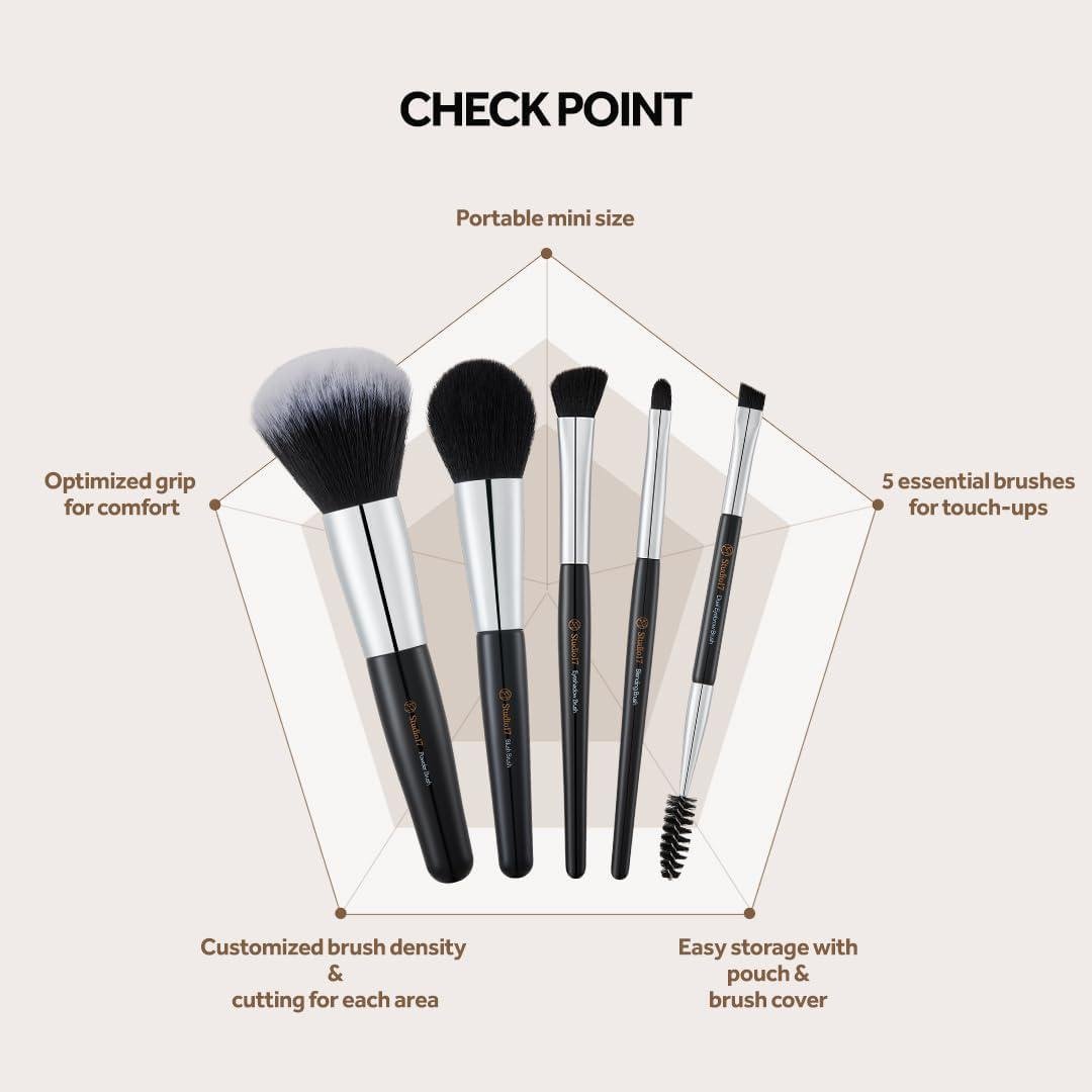 STUDIO 17 Portable makeup brush set 5 Pcs - Korean shop
