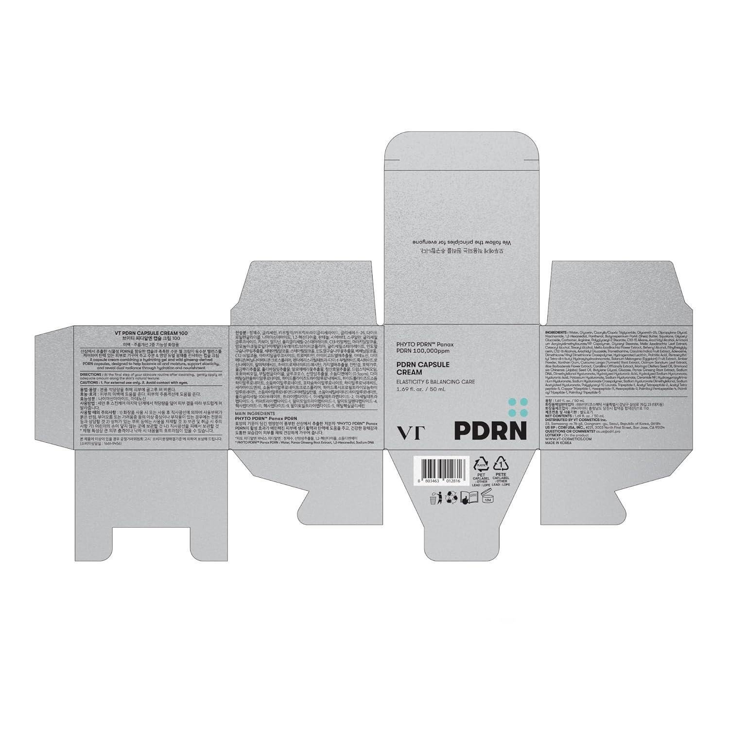 VT COSMETICS PDRN Capsule Cream 100 50ml - Korean shop