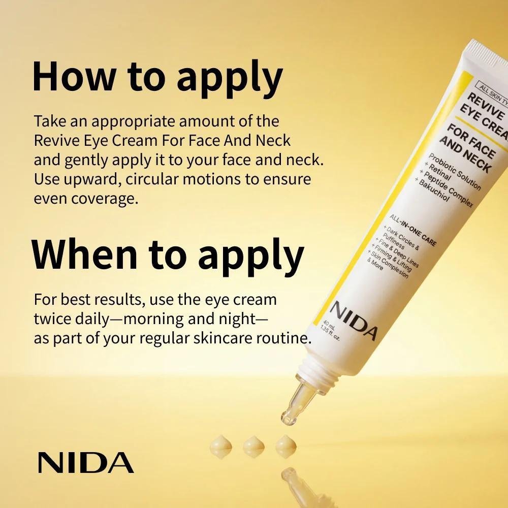 NIDA Revive Eye Cream for Face and Neck 40ml - Youthful Glow