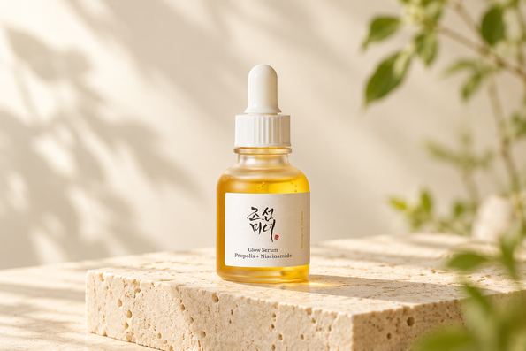 Beauty of Joseon Glow Serum Propolis and Niacinamide in a golden dropper bottle.