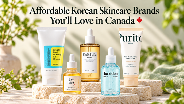 Affordable Korean skincare products from COSRX, PURITO, Beauty of Joseon, Torriden and SKIN1004.