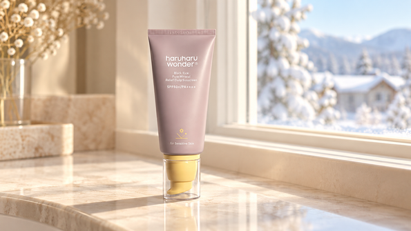 Haruharu sunscreen in a winter skincare routine for oily skin